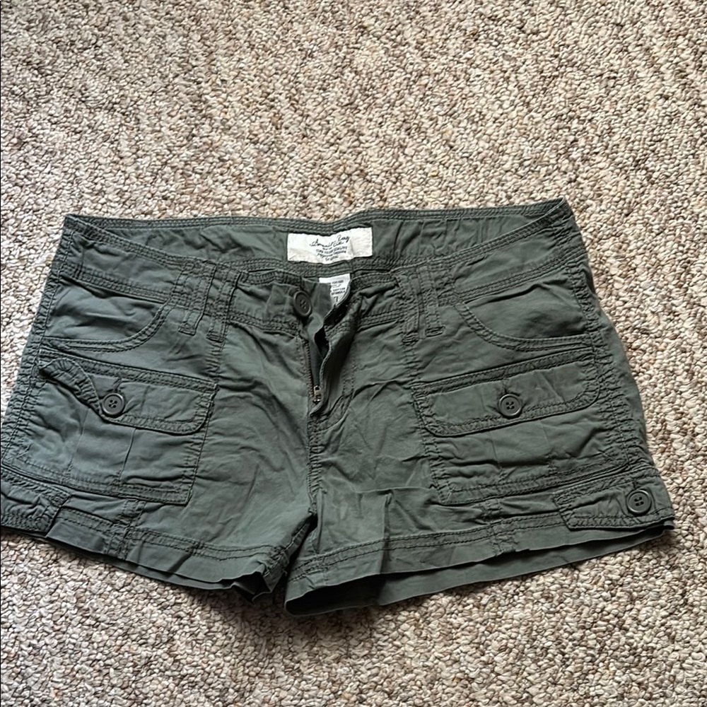 Women's Green Cargo Shorts
